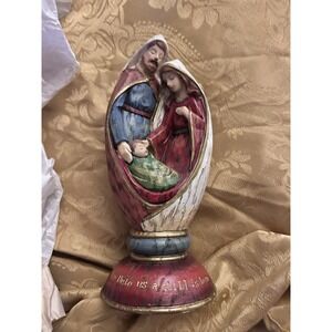 Holy Family Nativity Figurine – "For Unto Us a Child Is Born" – Christmas Décor